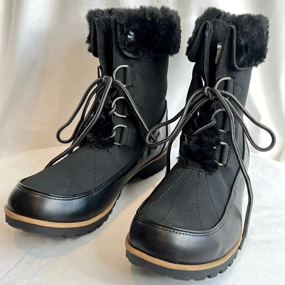 JBU Northgate Waterproof Black Plush Lined Boots. Size 11.